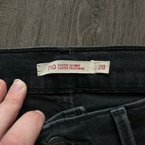 Black Levi 710 super skinny black jeans